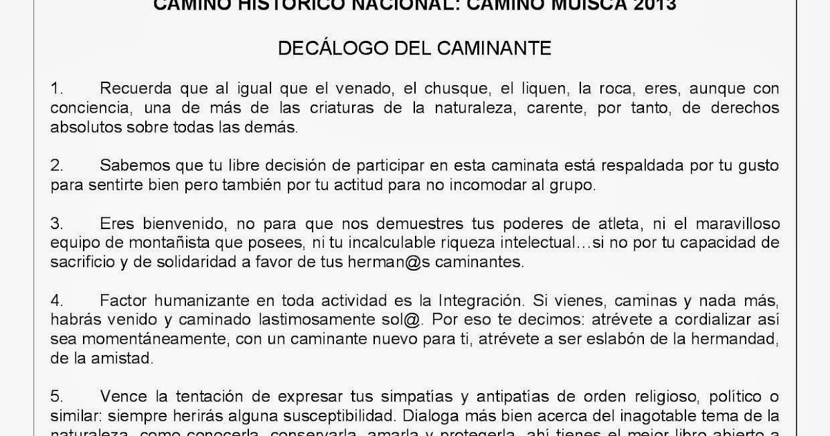 el declogo del caminante